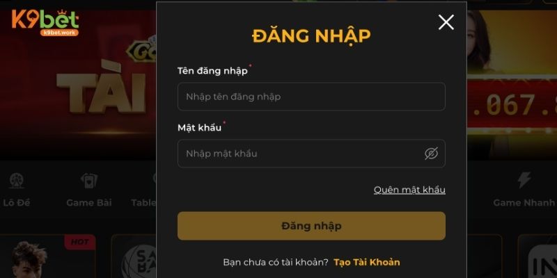 3 bước đăng nhập K9BET đơn giản nhanh chóng