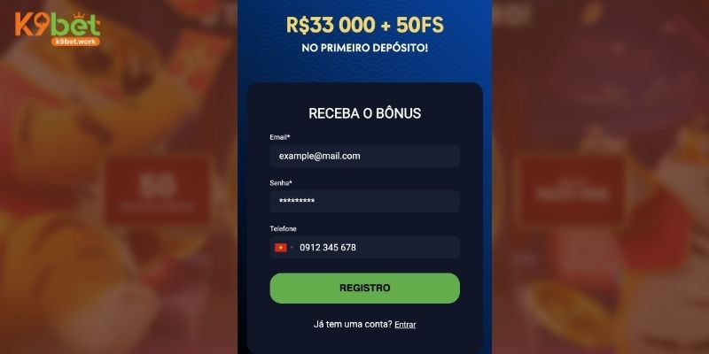 Đăng ký K9BET trên website trong 4 bước